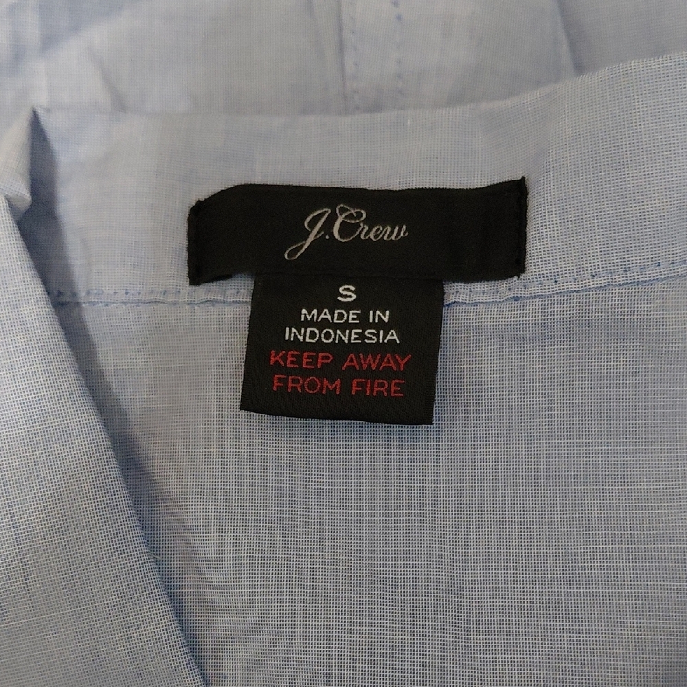 J. Crew Light Blue Pajama Set with Black Trim - Picture 2 of 4
